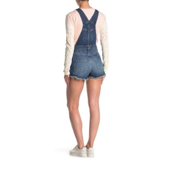 Free People We the Free Sunkissed Overalls Shortalls Denim Size 2 - Picture 3 of 13